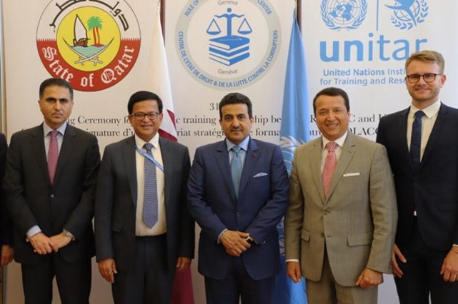 النائب العام يوقع اتفاقية مع معهد الأمم المتحدة للتدريب لجعل الدوحة مركزا للتدريب في مجال مكافحة الفساد